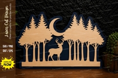 Moonlit Deer Forest Laser Cut Svg Design deer forest svg Product Image 1