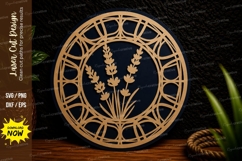 Lavender Mandala Frame Laser Cut Svg Design lavender mandala Product Image 1