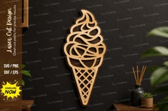 Ice Cream Laser Cut Wall Art File, ice cream laser cut file Product Image 1