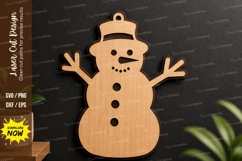 Snowman Laser Cut Christmas File, snowman laser cut file Product Image 1
