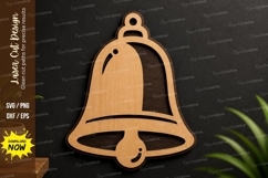 Simple Bell Laser Cut Wall Art File, bell laser cut file svg Product Image 1