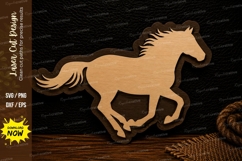 Running Horse Layered Farmhouse Wall Art Laser Cut SVG File Product Image 1