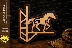 Geometric Horse Farmhouse Layered Wall Decor Laser Cut SVG F Product Image 1