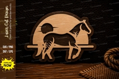 Horse Moonlight Scene Layered Farmhouse Wall Decor Laser Cut Product Image 1