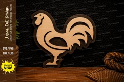 Rooster Farm Animal Rustic Farmhouse Decor Laser Cut SVG Fil Product Image 1