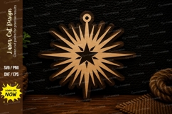 Christmas Star Ornament Holiday Decoration Laser Cut SVG Fil Product Image 1