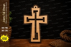Simple Christian Cross Religious Wall Decor Laser Cut SVG Product Image 1