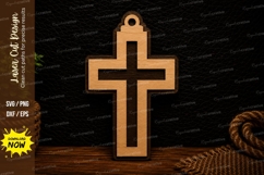 Simple Christian Cross Ornament Religious Decor Laser Cut SV Product Image 1