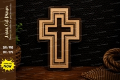 Layered Christian Cross Religious Wall Decor Laser Cut SVG Product Image 1