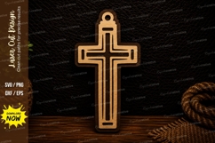 Simple Cross Ornament Christian Religious Decor Laser Cut Product Image 1