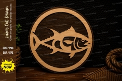 Fish Circle Ornament Coastal Fishing Wall Decor Laser Cut SV Product Image 1