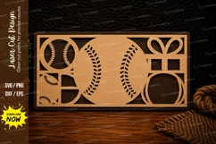 Baseball Sports Frame Ornament Player Gift Laser Cut SVG Fil Product Image 1