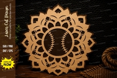 Baseball Mandala Ornament Sports Wall Decor Laser Cut SVG Product Image 1
