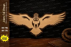 Flying Eagle Bird Wildlife Wall Decor Laser Cut SVG File fly Product Image 1