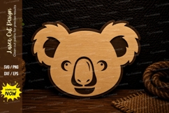 Koala Face Animal Wall Decor Nursery Laser Cut SVG File koal Product Image 1