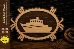 Fishing Boat Nautical Coastal Wall Decor Laser Cut SVG File Product Image 1