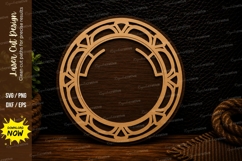 Decorative Round Monogram Frame Wall Decor Laser Cut SVG Fil Product Image 1