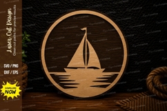 Sailboat Ocean Scene Coastal Wall Decor Laser Cut SVG File Product Image 1