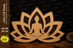 Lotus Meditation Yoga Spiritual Wall Decor Laser Cut SVG Product Image 1