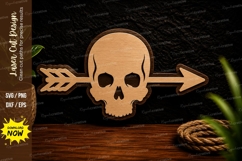Skull Arrow Silhouette Laser Cut Svg Design skull arrow svg Product Image 1