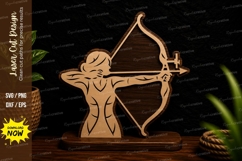 Female Archer Silhouette Laser Cut Svg Design female archer Product Image 1