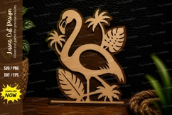 Tropical Flamingo Silhouette Laser Cut Svg Design flamingo Product Image 1