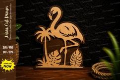 Flamingo Palm Tree Laser Cut Svg Design flamingo palm svg, Product Image 1