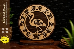 Flamingo Decorative Circle Laser Cut Svg Design flamingo Product Image 1
