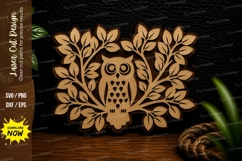 Owl Floral Wreath Laser Cut Svg Design owl wreath svg, owl Product Image 1