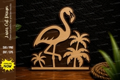 Flamingo Palm Tree Laser Cut Svg Design flamingo palm svg Product Image 2