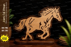 Running Horse Silhouette Laser Cut Svg Design running horse Product Image 1