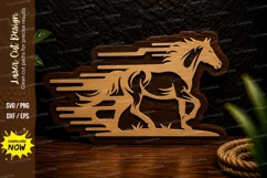 Speed Horse Silhouette Laser Cut Svg Design speed horse svg, Product Image 1