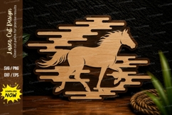 Galloping Horse Motion Laser Cut Svg Design galloping horse Product Image 1