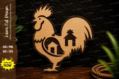 Rooster Farm Village Laser Cut Svg Design rooster farm svg, Product Image 1