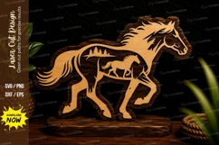 Galloping Horse Outline Laser Cut Svg Design galloping horse Product Image 1