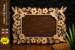 Floral Rectangle Frame Laser Cut Svg Design floral frame svg Product Image 1