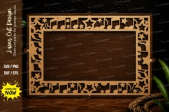 Butterfly Border Frame Laser Cut Svg Design butterfly frame Product Image 1