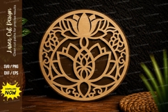 Lotus Mandala Circle Laser Cut Svg Design lotus mandala svg, Product Image 1