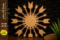 Arrow Sunburst Mandala Laser Cut Svg Design arrow mandala sv Product Image 1
