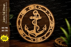 Nautical Anchor Mandala Laser Cut Svg Design anchor svg Product Image 1