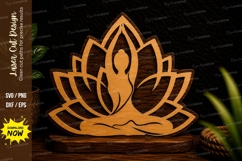 Lotus Yoga Meditation Laser Cut Svg Design lotus yoga svg, Product Image 1