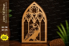 Bird Gothic Window Laser Cut Svg Design bird gothic window Product Image 1