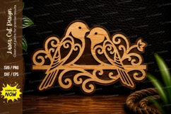 Love Birds Scrollwork Laser Cut Svg Design love birds svg, Product Image 1
