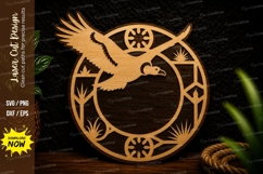 Flying Dove Circle Laser Cut Svg Design flying dove svg, Product Image 1