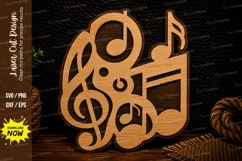 Music Notes Composition Laser Cut Svg Design music notes svg Product Image 1