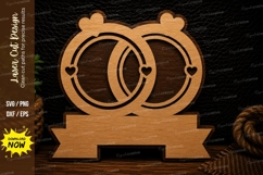 Wedding Rings Banner Laser Cut Svg Design wedding rings svg, Product Image 1