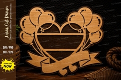 Heart Balloons Banner Name Sign Laser Cut Svg Design heart Product Image 1