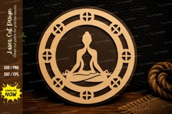 Meditation Circle Frame Laser Cut Svg Design meditation svg, Product Image 1