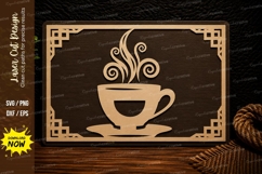 Coffee Cup Frame Laser Cut Svg Design coffee cup svg, coffee Product Image 1