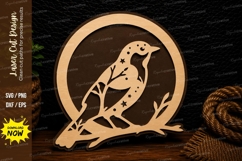 Songbird Circle Frame Laser Cut Svg Design songbird svg, bir Product Image 1